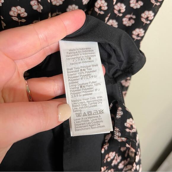 NEW J.Crew Factory Ruffle V-neck Mini Dress in Blue White Floral 0 - Picture 8 of 11